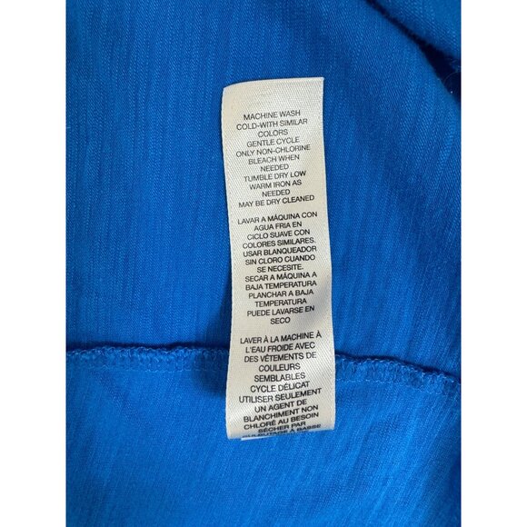 Chico's Size 2 = Large/12 ZENERGY BLUE COLORBLOCK‎ SHIFT DRESS W/POCKETS Summer - Picture 9 of 10